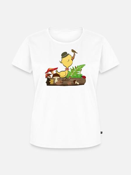 Ente mit Hut im Wald - Frauen Premium Bio T-Shirt - Weiß