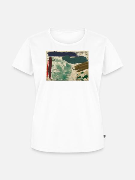 Erdfarbene Abstraktbild - Frauen Premium Bio T-Shirt - Weiß