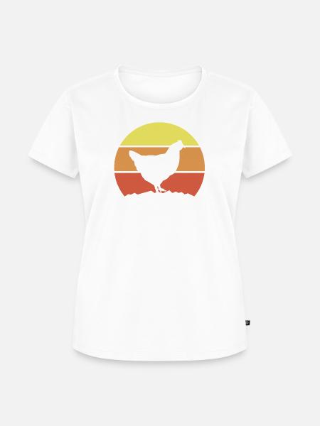 Huhn Silhouette Retro - Frauen Premium Bio T-Shirt - Weiß