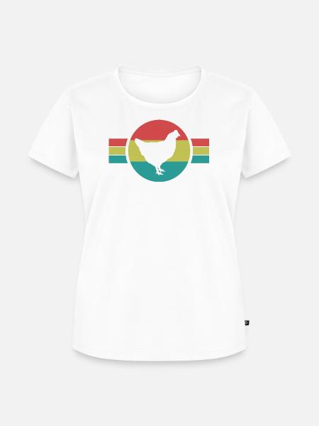 Huhn Retro Silhouette - Frauen Premium Bio T-Shirt - Weiß