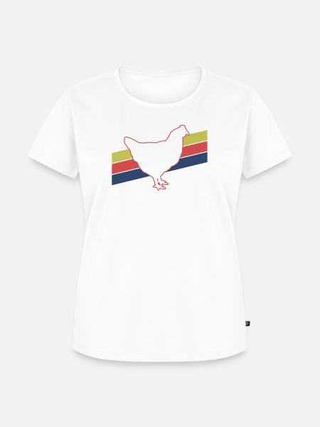 Huhn Silhouette Retro - Frauen Premium Bio T-Shirt - Weiß