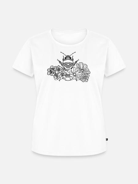 Biene mit Blumen || annie. - Frauen Premium Bio T-Shirt - Weiß