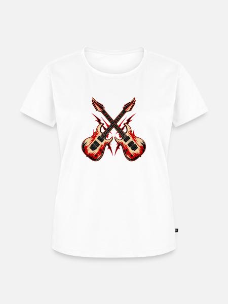 2 Gekreuzte Gitarren - Frauen Premium Bio T-Shirt - Weiß