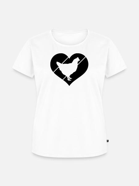 Huhn Herz Silhouette - Frauen Premium Bio T-Shirt - Weiß