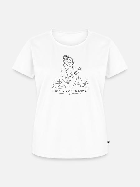 Lost in a good book - Frauen Premium Bio T-Shirt - Weiß