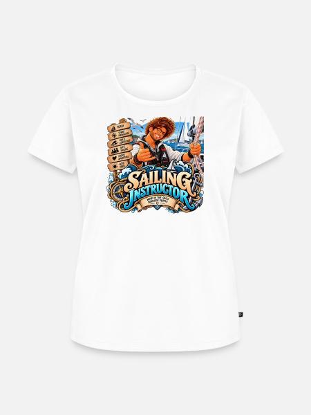 Abenteuer-Segellehrer - Frauen Premium Bio T-Shirt - Weiß