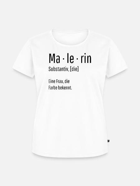 Malerin Substantiv Definition Maler Geschenk - Frauen Premium Bio T-Shirt - Weiß