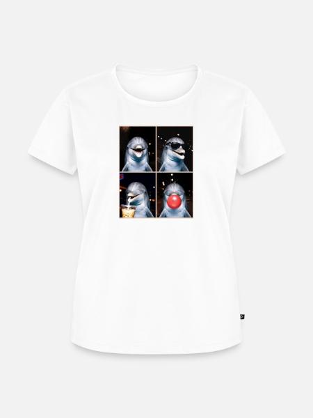 Delfine Delfin - Frauen Premium Bio T-Shirt - Weiß