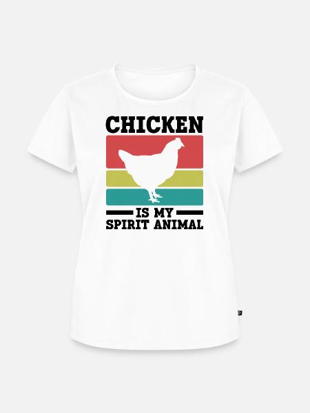 Huhn Seelentier Retro - Frauen Premium Bio T-Shirt - Weiß