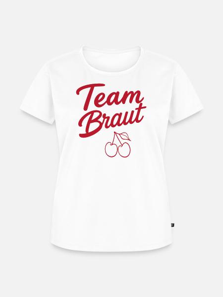 Team Braut! Kirsche - Frauen Premium Bio T-Shirt - Weiß