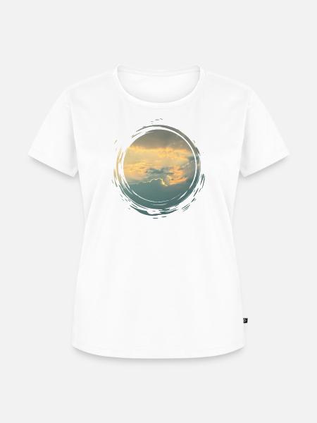 Sunlit Sky Circle Pinseldruck - Frauen Premium Bio T-Shirt - Weiß