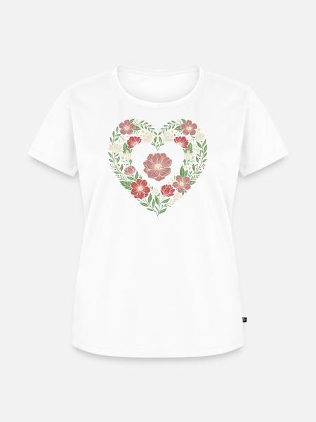 Floral Heart Wildblumen-Design - Frauen Premium Bio T-Shirt - Weiß