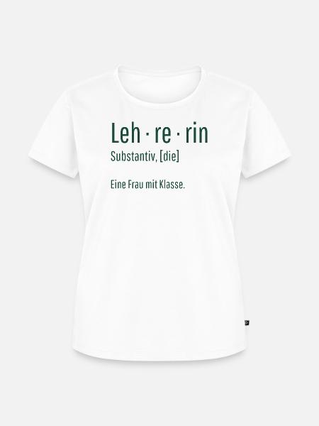 Lehrerin Substantiv Definition Schule Geschenk - Frauen Premium Bio T-Shirt - Weiß