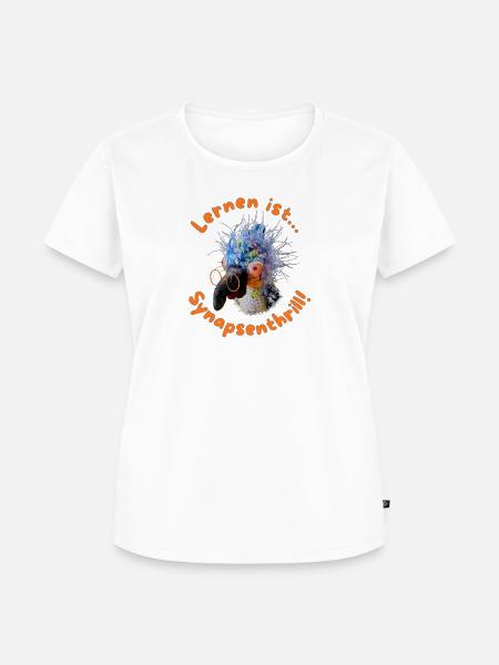 Krallo Kreisch™: Lernen ist Synapsenthrill - Frauen Premium Bio T-Shirt - Weiß