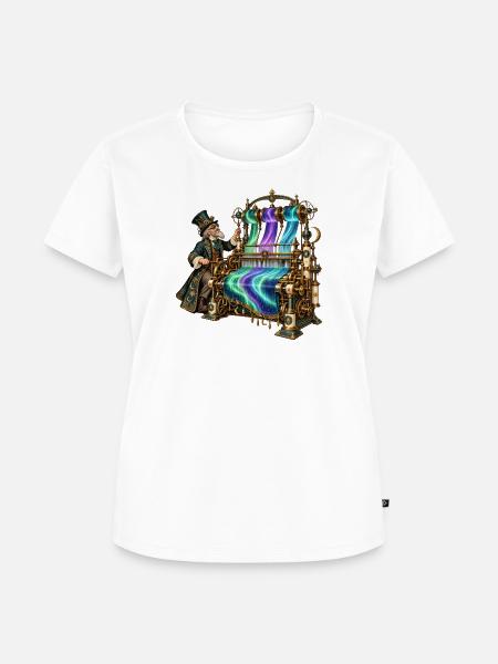 Aurora-Steampunk Webstuhl - Frauen Premium Bio T-Shirt - Weiß