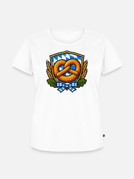 Bavarian Pretzel Crest Emblem - Frauen Premium Bio T-Shirt - Weiß