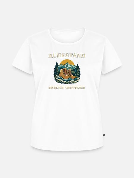 Ruhestand Bergpfad Blick - Frauen Premium Bio T-Shirt - Weiß