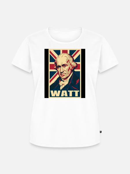 James Watt UK Pop Art - Frauen Premium Bio T-Shirt - Weiß