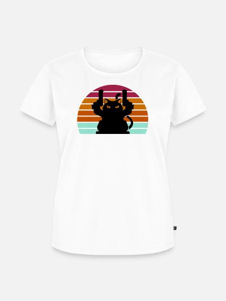 Cat Gun - Frauen Premium Bio T-Shirt - Weiß