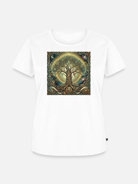 Zeitbaum und Nebel - Frauen Premium Bio T-Shirt - Weiß