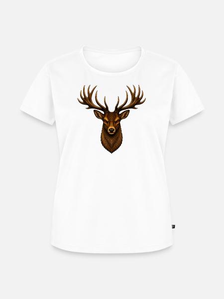 Rothirsch - Frauen Premium Bio T-Shirt - Weiß