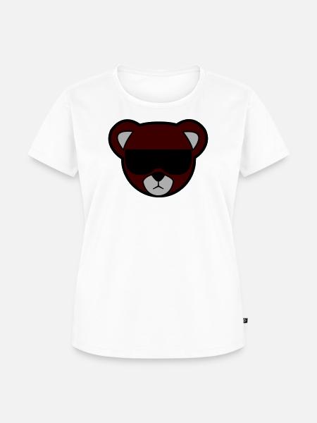 Rotbrauner Bär mit Sonnenbrille - Frauen Premium Bio T-Shirt - Weiß