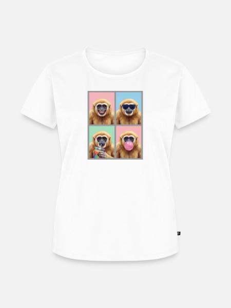 Gibbons Gibbon - Frauen Premium Bio T-Shirt - Weiß