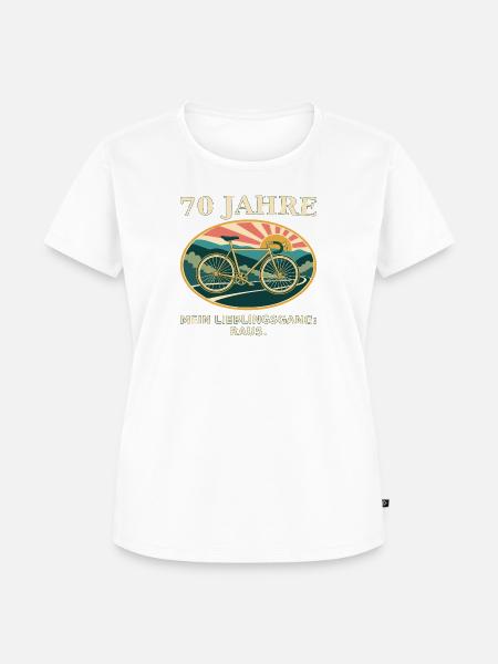 70 Jahre Lieblingsgang: Fahrrad-Retro - Frauen Premium Bio T-Shirt - Weiß