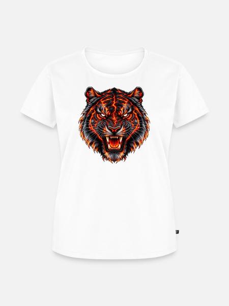Brennender Lava-Tiger - Frauen Premium Bio T-Shirt - Weiß