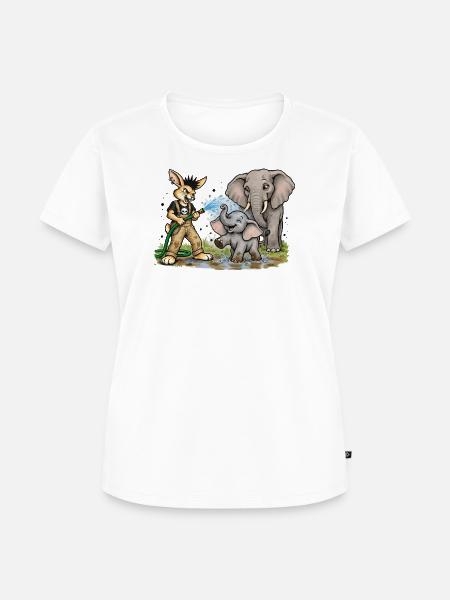 Bunny Punk Tierpfleger — Wasserhelden Elefant - Frauen Premium Bio T-Shirt - Weiß