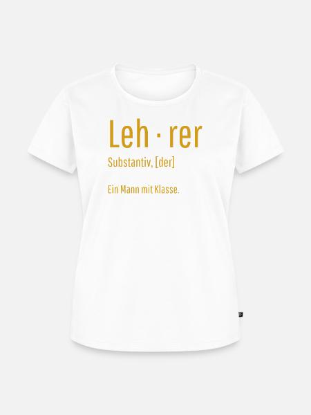Lehrer Substantiv Definition Schule Geschenk - Frauen Premium Bio T-Shirt - Weiß