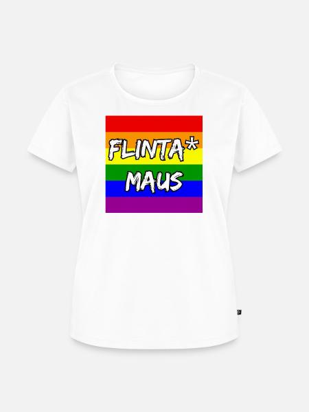 FLINTA MAUS REGENBOGEN PRIDE STATEMENT, CSD - Frauen Premium Bio T-Shirt - Weiß