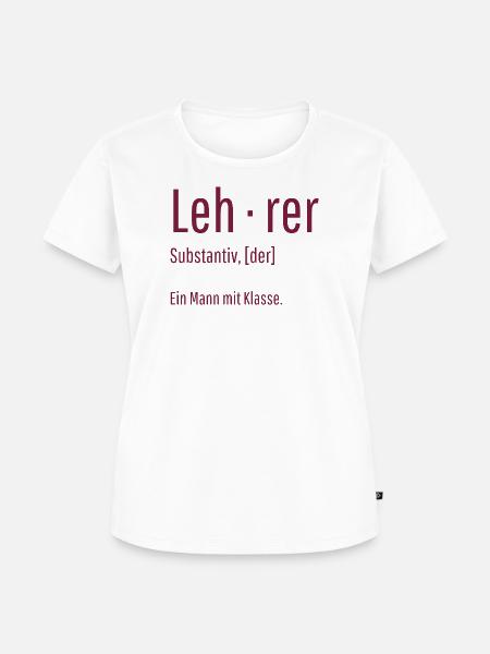 Lehrer Substantiv Definition Schule Geschenk - Frauen Premium Bio T-Shirt - Weiß