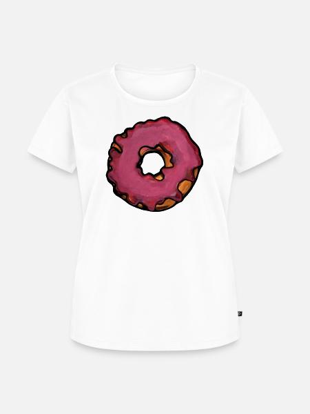 Rosa glasierte Donut-Abstrakte Illustration - Frauen Premium Bio T-Shirt - Weiß