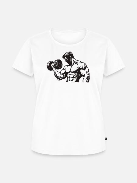 Kraftsilhouette Hantel-Design - Frauen Premium Bio T-Shirt - Weiß