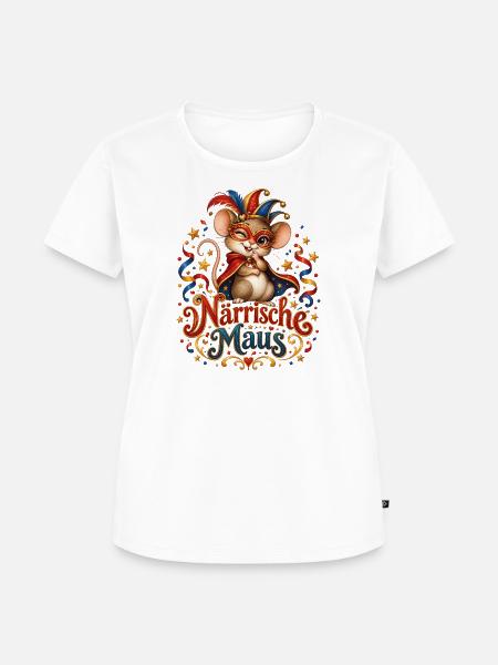 Närrische Maus Karneval Design - Frauen Premium Bio T-Shirt - Weiß