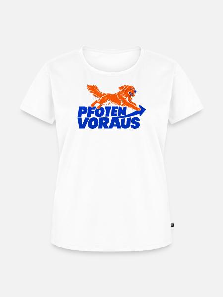 Pfoten voraus – Golden Retriever - Frauen Premium Bio T-Shirt - Weiß