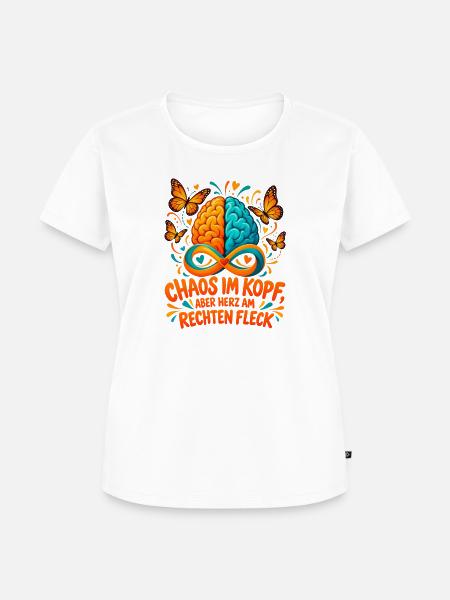 ADHS Spruch Chaos im Kopf Geschenkidee - Frauen Premium Bio T-Shirt - Weiß