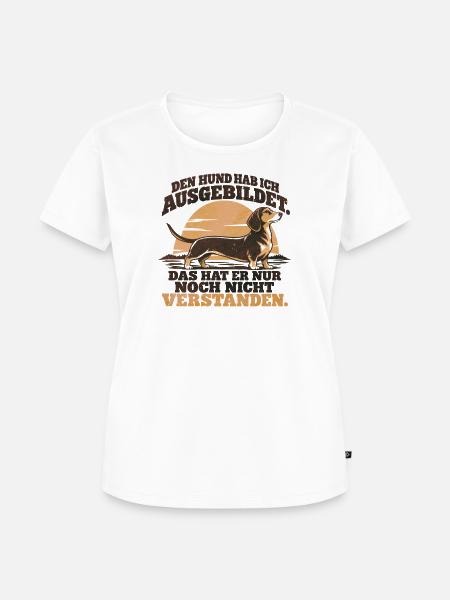 Kurzhaar Dackel - Mein Dackel hat Charakter. - Frauen Premium Bio T-Shirt - Weiß