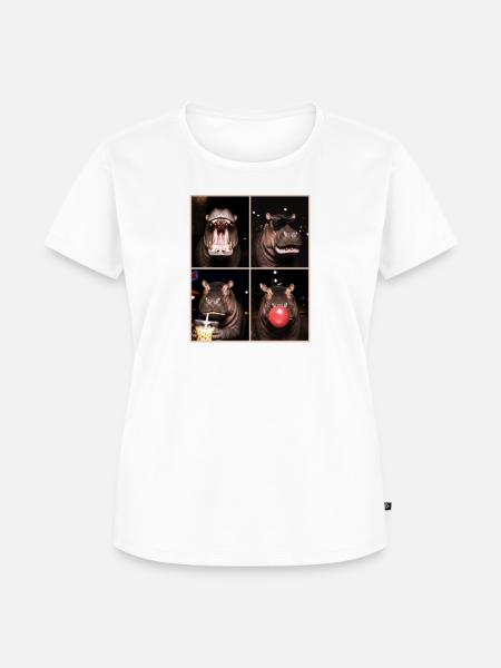 Nilpferd Flusspferd - Frauen Premium Bio T-Shirt - Weiß