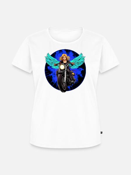Engel Motorradfahrer - Frauen Premium Bio T-Shirt - Weiß