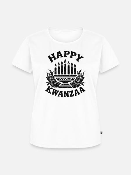 Kwanzaa Kerzenkuchen Fest - Frauen Premium Bio T-Shirt - Weiß