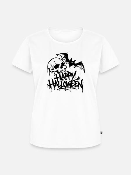 Happy Halloween im Graffitistyle - Frauen Premium Bio T-Shirt - Weiß