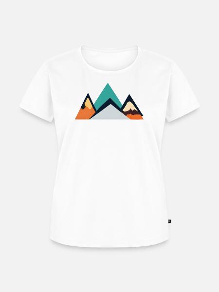 Minimalistisches Berg-Emblem | Mountains - Frauen Premium Bio T-Shirt - Weiß
