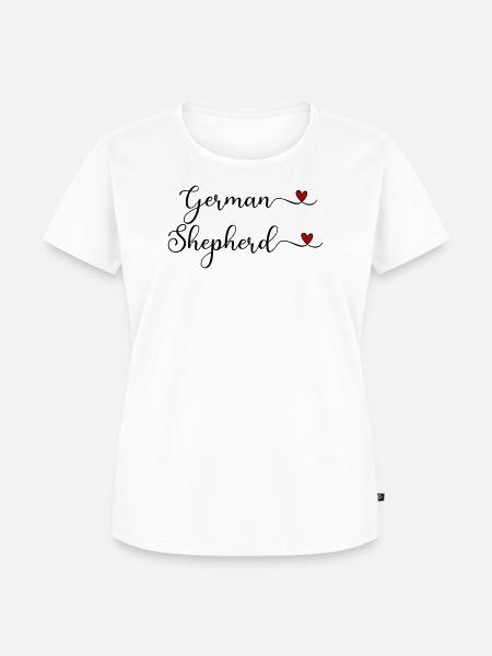 Deutscher Schäferhund mit Herz - Frauen Premium Bio T-Shirt - Weiß