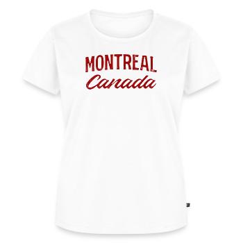 Montreal Canada Vintage Script - Frauen Premium Bio T-Shirt - Weiß - Vorne - AI Model Female 172 dark (172cm)