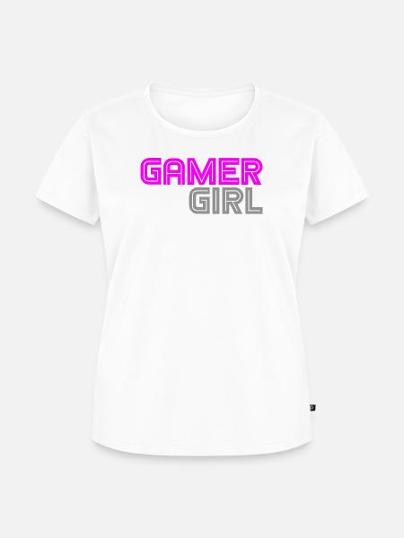 Gamer Girl - Computer - PC - Zocken - Frauen Premium Bio T-Shirt - Weiß