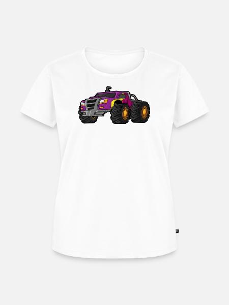 Monstertruck Big Wheels - Frauen Premium Bio T-Shirt - Weiß