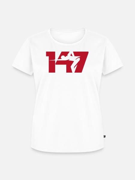 147 Snooker-Ikone (Rot) - Frauen Premium Bio T-Shirt - Weiß
