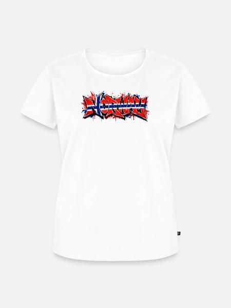 Norway Flag Graffiti - Frauen Premium Bio T-Shirt - Weiß